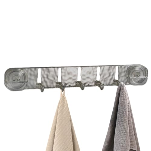 Wezalget Saugnäpfe für Dusche, Bad Saugnapf Haken Handtuchhalter, Drehbarer Handtuchhänger Wandmontage für Küche Wohnzimmer Glas von Wezalget