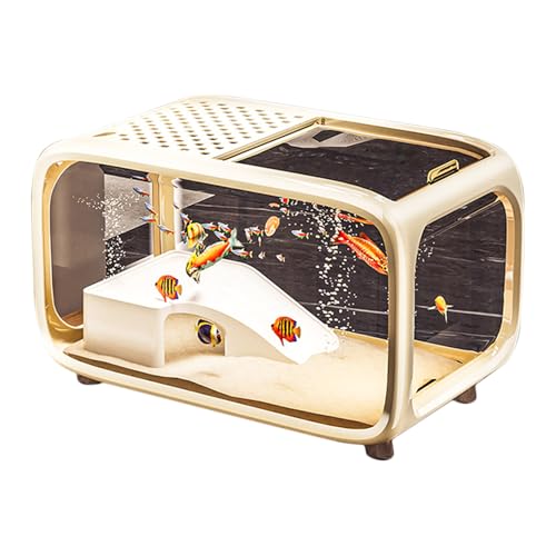 Wezalget Schreibtisch-Aquarium | Schildkrötenbecken mit Kletterdekoration für Schreibtisch - Heller Lebensraum mit oberem Fütterungsloch für Schnecken Wasserpflanzen Betta Wezalget Schreibtisch-Aquarium | Schildkrötenbecken mit Kletterdekoration für Schreibtisch - Heller Lebensraum mit oberem Fütterungsloch für Schnecken Wasserpflanzen Betta von Wezalget