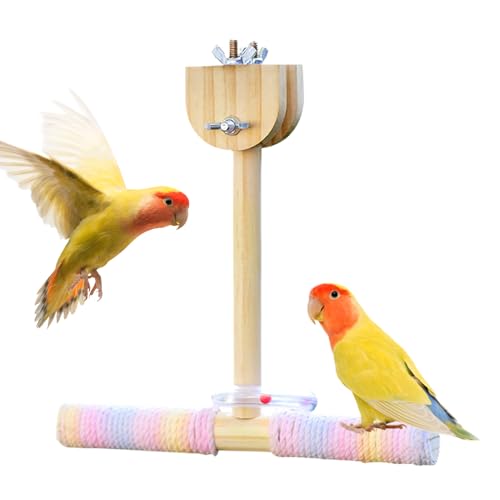 Wezalget Vogel Sitzstange Ständer,Vogelschaukel Seil Spielzeug Kletterstange - Interaktive Hängematte Für Sittiche Und Nymphensittiche Für Drinnen Und Draußen von Wezalget