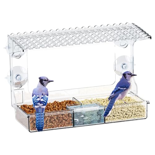 Wezalget Vogelfutterhaus - Vogelfutterstation Für Draußen - Mit Saugnapf Befestigung Klar Außen Für Garten Balkon Terrasse Rasen Wezalget Vogelfutterhaus - Vogelfutterstation Für Draußen - Mit Saugnapf Befestigung Klar Außen Für Garten Balkon Terrasse Rasen von Wezalget