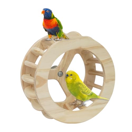 Wezalget Vogelsitzstangen - Drehbarer Spielzeug Vogel Holz Sitzstand,Interaktive Spielstange Für Haustiere Wie Kanarienvogel Lovebird Taube Conure Sittich Zuhause von Wezalget