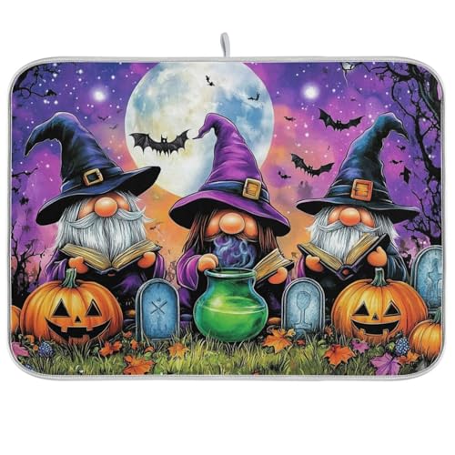 Abtropfmatte, 40,6 x 45,7 cm, für Küchentheke, niedliche Zwerge, Hexen, Hüte, Halloween, saugfähig, Abtropfgestell, Matten, Mikrofaser, wendbar, schnell trocknend, Küchenzubehör Abtropfmatte, 40,6 x 45,7 cm, für Küchentheke, niedliche Zwerge, Hexen, Hüte, Halloween, saugfähig, Abtropfgestell, Matten, Mikrofaser, wendbar, schnell trocknend, Küchenzubehör von Wfrish