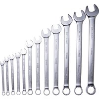 WGB BASIC PLUS Gabel- und Ringschlüssel "Ringmaulschlüssel-Satz extra lang", (Set, 12 St.), Chrom-Vanadium Stahl verchromt von Wgb Basic Plus