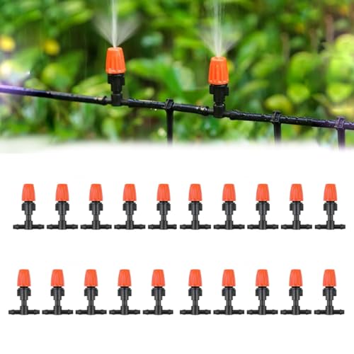 40PCS Sprinklerköpfe Düsen T-Gelenke, Micro Spray Bewässerungstropfer mit einstellbarem Durchfluss, T-Gelenke Sprühdüse Bewässerung, Kompatibel mit tropfschlauch bewässerung bewässerungssystem 40PCS Sprinklerköpfe Düsen T-Gelenke, Micro Spray Bewässerungstropfer mit einstellbarem Durchfluss, T-Gelenke Sprühdüse Bewässerung, Kompatibel mit tropfschlauch bewässerung bewässerungssystem von Wgewfhdf