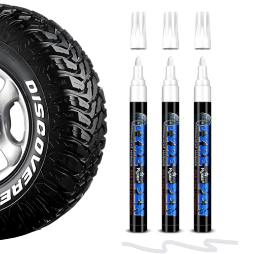 Auto Reifen Stift Weiß, 3 Stück Hochleistungs Reifenstift, Reifenstift Weiß Wasserfest für Auto & Motorrad, Markierstift für Reifenbuchstaben Schnelltrocknend langanhaltend Auto Reifen Stift Weiß, 3 Stück Hochleistungs Reifenstift, Reifenstift Weiß Wasserfest für Auto & Motorrad, Markierstift für Reifenbuchstaben Schnelltrocknend langanhaltend von Wgewfhdf