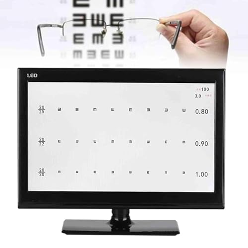 21,5 Zoll Digitales Elektronisches Optisches LCD-Sehtestbrett Mit 200 Visuellen Zielen, Einstellbarer Entfernung mit Fernbedienung füR Sehtests In OptikgeschäFten, Sehzentren,Black von WhAeoy