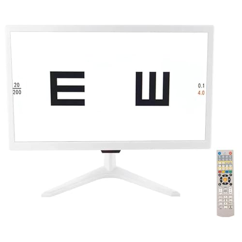 Vision Meter Digitaler Optischer LCD-Sehtester 18,5 Zoll Mehrere Visuelle Ziele 5 Anzeigemodi Ferngesteuerter Optometrie Tester Projektor mit Fernbedienung füR KrankenhäUser,White von WhAeoy