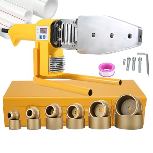 Welding Machine for Plastic Pipes,Sleeve Welding Machine + 3/6 Die Heads + Iron Case, PPR Pipe Fusion Welder Digital Display Hot-melt Water Pipe Welder for PPR,PE,PB Pipes,Temperature: 0-320°C,#63 von WhFKLca