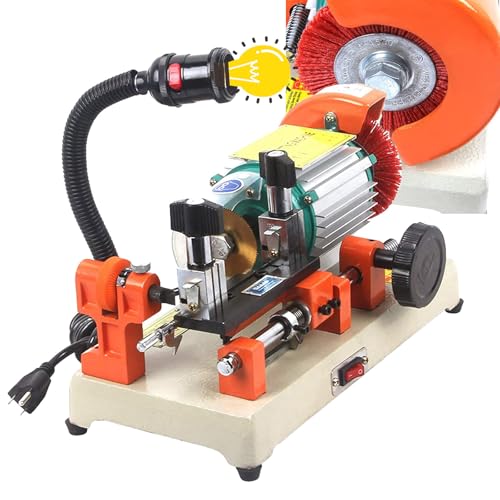 WhFKLca 120W Key Milling Machine (2AS), Horizontal Key Cutting Machine with Brush Lengthen Clamp, Key Copy Machine for Makingr Car, Door Lock Keys,Locksmith Tools, (2 in 1 Manual+Automatic) von WhFKLca