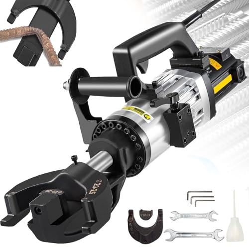 WhFKLca 1500 W Elektrischer Bewehrungsbieger (4 mm–25 mm), Hydraulische Bewehrungsbieger, 0°–90° Biegewinkel, 5 Sekunden schnelles und einfaches Biegen von Bewehrungsstahlstangen mit Schraubengewinde von WhFKLca