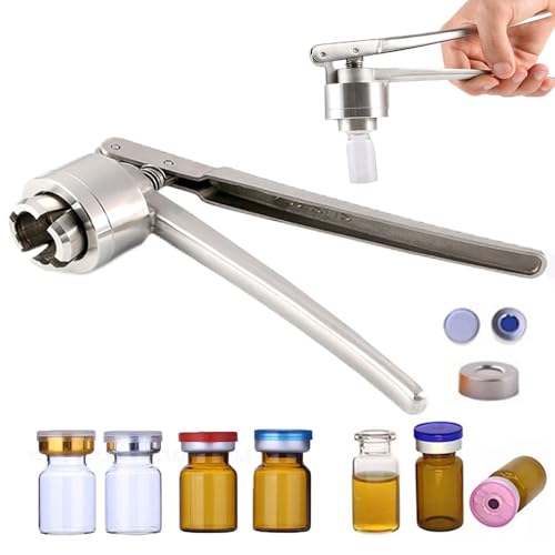 WhFKLca 20 mm Crimper for Flip Off Bottles, Stainless Steel Manual Vial Crimper, Hand Sealing Machine for Crimping 20Mm Flip Off Caps for Aluminum Plastic/Full Aluminum,AluminumPlastic WhFKLca 20 mm Crimper for Flip Off Bottles, Stainless Steel Manual Vial Crimper, Hand Sealing Machine for Crimping 20Mm Flip Off Caps for Aluminum Plastic/Full Aluminum,AluminumPlastic von WhFKLca