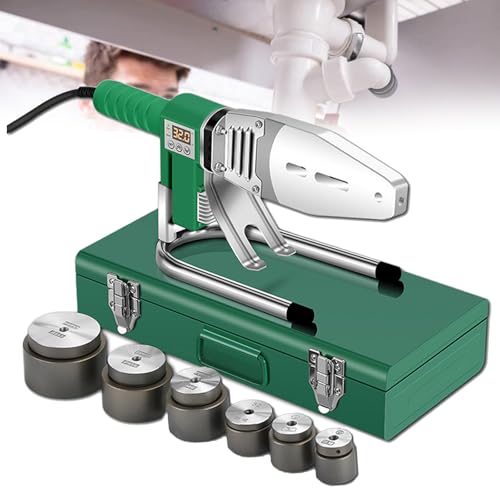 WhFKLca 2000W Sleeve Welding Machine, Double Tube Heating PPR Pipe Fusion Welder with 6 Mold Heads(20-63mm), Digital Display Hot Melt Machine, Plastic Pipe Welder for PPR, PE, PP, 0-320℃ Adjustable von WhFKLca