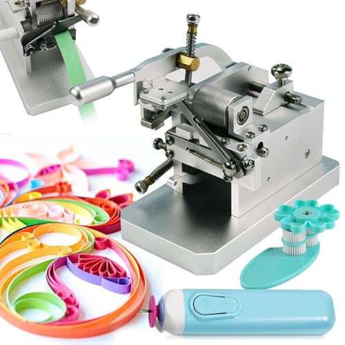 WhFKLca Manual Quilling Fringer Machine + DIY Roller Quilting Tools + Paper Quilling Pen, Fringer Cutting Machine(0.3~4mm Width Adjustable), 3D Handmade Color Paper Cutting Roll Machine von WhFKLca
