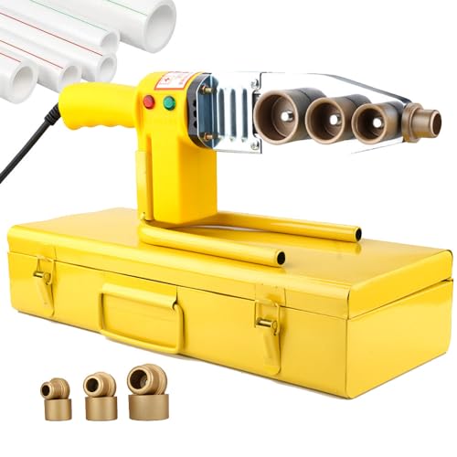 WhFKLca Sleeve Welding Machine, Plastic Pipe Welding Machine + 3/6 Die Heads +Iron Case, Water Pipe Hot Melt Machine, Pipe Fusion Welder for PPR PE PB Pipes, Efficient Heat Dissipation,#32 von WhFKLca