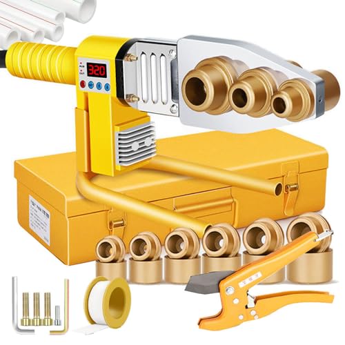 WhFKLca Sleeve Welding Machine with Iron Case, Welding Machine for Plastic Pipes, Digital Display PE/PB/PPR Pipe Fusion Welder, 0-320℃ Adjustable + Double Heat Dissipation, Anti-Scalding Line,#63 WhFKLca Sleeve Welding Machine with Iron Case, Welding Machine for Plastic Pipes, Digital Display PE/PB/PPR Pipe Fusion Welder, 0-320℃ Adjustable + Double Heat Dissipation, Anti-Scalding Line,#63 von WhFKLca