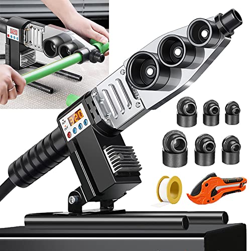 WhFKLca Sleeve Welding Machine with Scissors + Iron Box, PE/PB/PPR Pipe Fusion Welder,100-320℃ Adjustable, Digital Display + Anti-Blocking Die+ Upgrade Foot U-Shaped Bracket,#63 von WhFKLca
