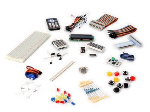Whadda Experimentierkit für Raspberry Pi® mit lötfreiem Steckbrett, 1602 LCD-Modul, IR-Empfänger, Sensoren, 8x8 LED-Matrix und mehr, ideal für Elektronik- und Programmierprojekte von Whadda