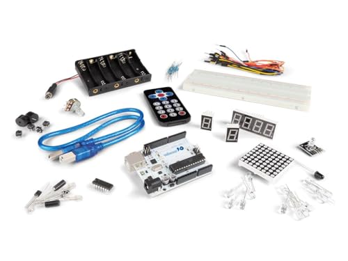 Whadda Komplettes Arduino® Starter-Kit für Anfänger, Lernen Sie die Grundlagen der Elektronik mit Breadboard, LEDs, Widerständen, Summer, Infrarotsensoren und mehr, Ideal für DIY-Projekte und von Whadda