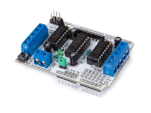 Whadda L293D Motor-Treiber-Shield für Arduino®, ideal zum Ansteuern von DC- oder Schrittmotoren, thermisch gesichert von Whadda