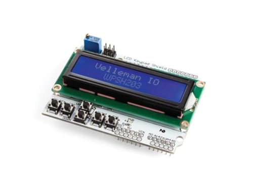 Whadda LCD-Shield und Tastatur für Arduino®, Blauer Hintergrund, weiße Zeichen, Kontrasteinstellung, Reset- und Navigationsknöpfe von Whadda