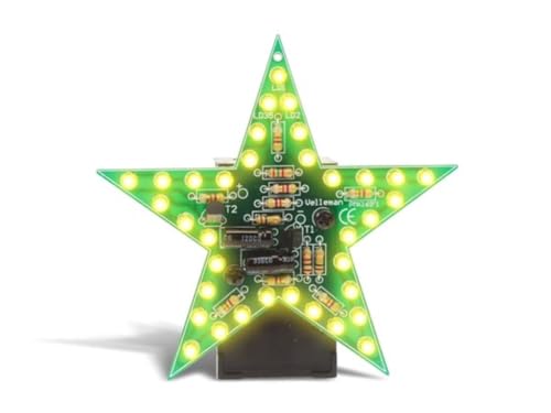 Whadda Lötbausatz, DIY, blinkender gelber LED-Stern, Jahresend-Gadget, hängend oder stehend, ideal für die Feiertage von Whadda