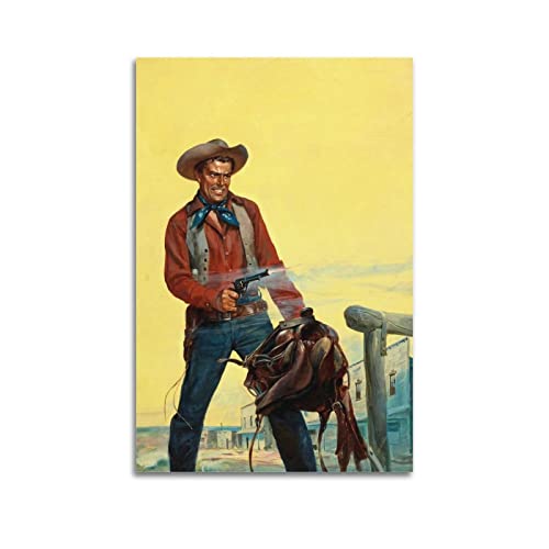 Vintage Western Cowboy Film Leinwand Poster Raumdekor Poster für Schlafzimmer Wohnzimmer Wände 20x30inch(50x75cm) Unrahmen-Stil von Whak
