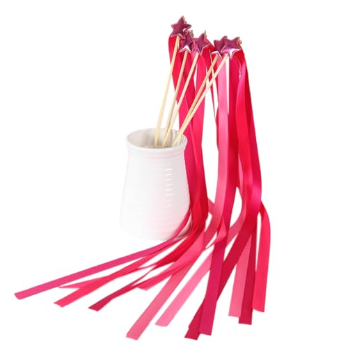 20 Stück Wedding Wands,Zauberstäbe Hochzeit Luftschlangen,Spalier Hochzeit Glücksstäbe,Luftschlangen mit Holzstäbchen Werden,für Hochzeiten,Geburtstage,Weihnachten,Partys,Rosenrot von Whakano