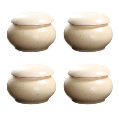 Whakano 1 Stück Luftdichtes Keramikglas Keramikdose Mini-teedose,Aufbewahrungsbehälter Mit Deckel,Reisebehälter Creme Unterbehälter,für Lippenbalsam Halter Mini-Kunsthandwerk,Beige,XS von Whakano