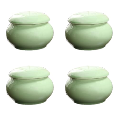 Whakano 1 Stück Luftdichtes Keramikglas Keramikdose Mini-teedose,Aufbewahrungsbehälter Mit Deckel,Reisebehälter Creme Unterbehälter,für Lippenbalsam Halter Mini-Kunsthandwerk,Grün,M von Whakano