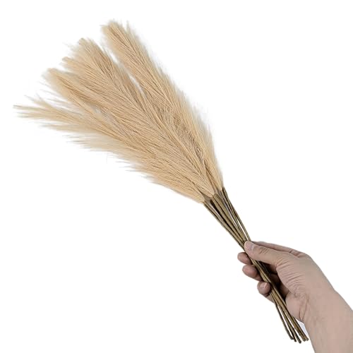 Whakano 10 Stück Boho Künstliches Pampasgras,Künstliche Pflanzen,Pampasgras Deko,für Schlafzimmer Deko,Wohnzimmer,Hochzeitsdekoration,Party,Tischdeko,Fotografieren Schießen,Kamel von Whakano
