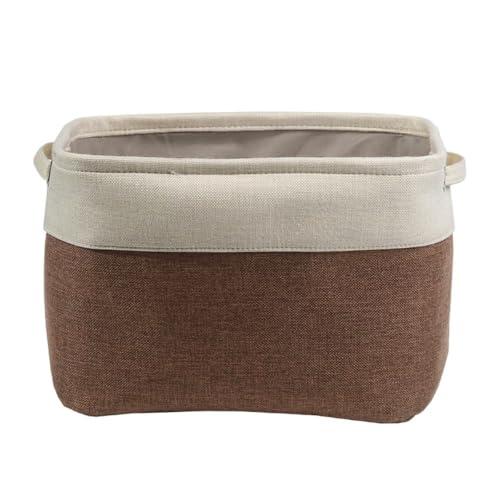 Whakano Faltbare Stoffbox mit Griffen,38*26*24cm,zusammenklappbarer Aufbewahrungswürfel Organizer Box aus Stoff,Aufbewahrungsbox für Kleidung,für Würfelregal,Faltbox,Kleideraufbewahrung,Braun von Whakano