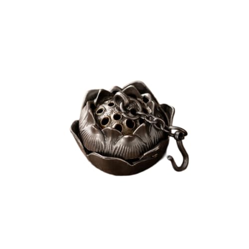 Whakano Retro Räucherstäbchen Halter Aufhängbar,Mini Lotus Weihrauchbrenner Metall Räuchergefäß mit Deckel,Räucherstäbchenhalter für Zuhause,Büro,Schreibtisch,Heimdekoration,Meditation und Yoga,A von Whakano