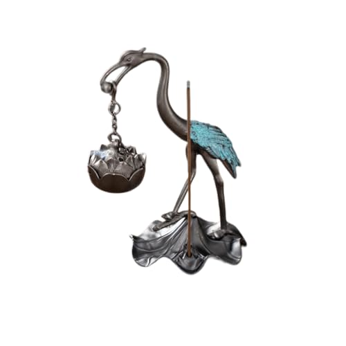 Whakano Retro Räucherstäbchenhalter Kranich Räuchergefäß für Stäbchen und Spulen,Weihrauchbrenner Diffusor Räucherstäbchen Halter für Zuhause,Büro,Schreibtisch,Heimdekoration,Meditation und Yoga,F von Whakano