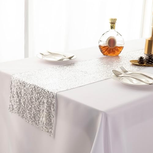 Whakano Tischband Tischläufer Glitzer,Tischdecke mit Pailletten,Dekoratives Tischband,für Geburtstage Bankett & Hochzeiten,Esszimmer,Party,Urlaub Dekoration,Tischdeko,Silber,30x180cm Whakano Tischband Tischläufer Glitzer,Tischdecke mit Pailletten,Dekoratives Tischband,für Geburtstage Bankett & Hochzeiten,Esszimmer,Party,Urlaub Dekoration,Tischdeko,Silber,30x180cm von Whakano