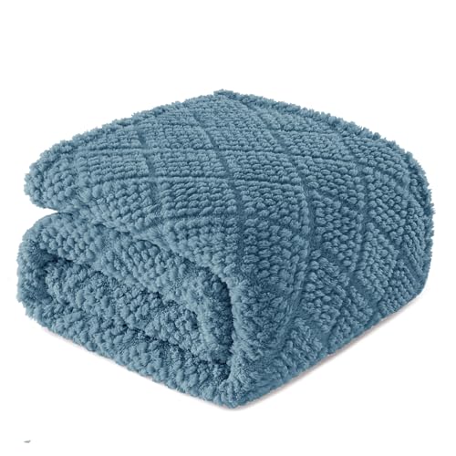 Whale Flotilla Kuscheldecke, Weiche, Warme und Flauschige Waffeldecken für Jede Jahreszeit,130X150CM, Schieferblau von Whale Flotilla