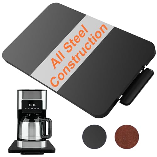 Schiebewanne für Kaffeemaschine, Kaffeekannen-Schieber für Theken, schwere Küchengeräte, unter dem Schrank, Rollgerät für Arbeitsplatte, Lagerung mit Rädern, 22,9 x 36,8 cm von Whaleme