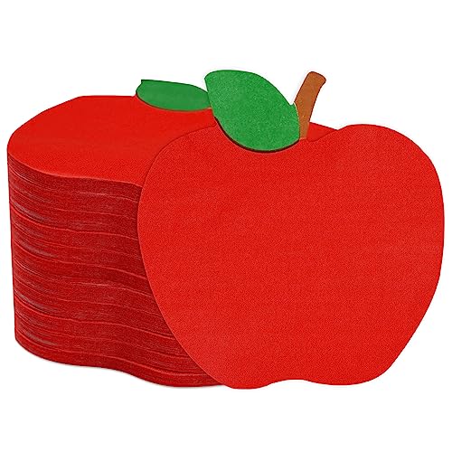Whaline Einweg-Papierservietten mit rotem Apfel, für Schulanfang, Apfel, für den ersten Schultag, Party, Feier, Tischdekoration, 100 Stück von Whaline