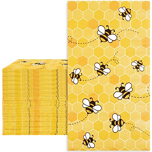 Whaline Bienen-Gästeservietten, 3-lagig, Einweg-Papierpackung, Sommer, gelbe Biene, Waben, Abendessen, Handtuch, für Happy Bee Day, Sommer, Frühling, Party, Hochzeit, Geburtstag, Tischdekoration, 80 Whaline Bienen-Gästeservietten, 3-lagig, Einweg-Papierpackung, Sommer, gelbe Biene, Waben, Abendessen, Handtuch, für Happy Bee Day, Sommer, Frühling, Party, Hochzeit, Geburtstag, Tischdekoration, 80 von Whaline