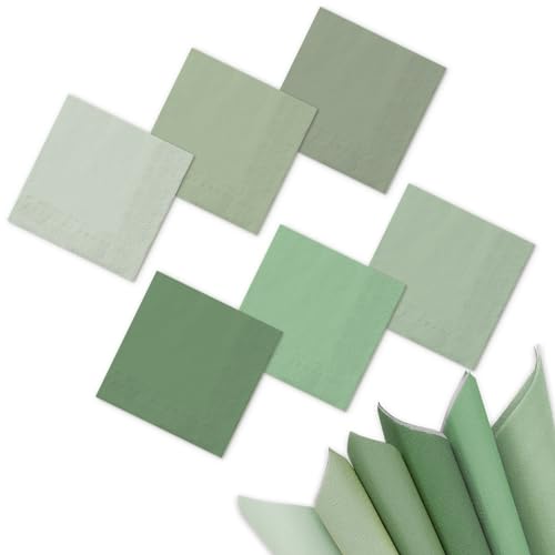 Whaline Cocktail-Servietten, Salbeigrün, Farbverlauf, Getränke, Mittagessen, Papierservietten, 2-lagig, für Zuhause und Partygeschenke, 6 Farben, 120 Stück Whaline Cocktail-Servietten, Salbeigrün, Farbverlauf, Getränke, Mittagessen, Papierservietten, 2-lagig, für Zuhause und Partygeschenke, 6 Farben, 120 Stück von Whaline