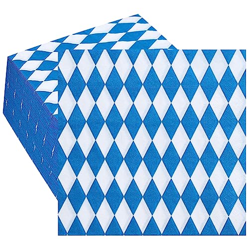 Whaline Oktoberfest-Servietten, blau-weiß, kariert, Einweg-Papierservietten für Oktoberfest, Festival, Partyzubehör, Tischdekoration, 200 Stück Whaline Oktoberfest-Servietten, blau-weiß, kariert, Einweg-Papierservietten für Oktoberfest, Festival, Partyzubehör, Tischdekoration, 200 Stück von Whaline