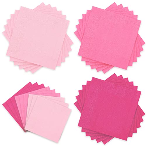 Whaline Pinke Servietten, 16,5 x 16,5 cm, 3 Farben, rosa Thema, Einweg-Papierservietten, Lunch-Servietten für Partys, Feiern, Versammlungen, Tischdekorationen, 60 Stück Whaline Pinke Servietten, 16,5 x 16,5 cm, 3 Farben, rosa Thema, Einweg-Papierservietten, Lunch-Servietten für Partys, Feiern, Versammlungen, Tischdekorationen, 60 Stück von Whaline