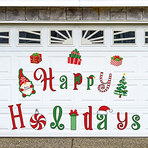 Whaline Weihnachten Garage Dekoration Magnete Aufkleber Frohe Feiertage Weihnachten Kühlschrank Aufkleber Gnom Weihnachten Garagentor Abziehbilder für Weihnachten Party Supplies Home Dekorationen, 18 von Whaline
