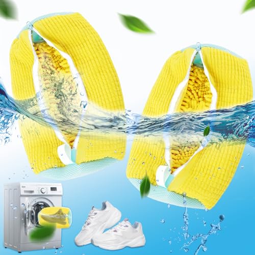 Schuhwaschbeutel Waschmaschine, 2025 Neu AufgerüStet 2 Pcs Wiederverwendbarer Waschbeutel Mit 360° Reinigungsflusen für Schuhe (Gelb) Schuhwaschbeutel Waschmaschine, 2025 Neu AufgerüStet 2 Pcs Wiederverwendbarer Waschbeutel Mit 360° Reinigungsflusen für Schuhe (Gelb) von Whaline
