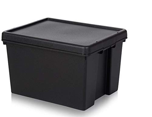 Wham 4 x Bam Heavy Duty Recycling Box - 45 Liter mit Deckel - 49 x 39,5 x 32cm - schwarz von Wham
