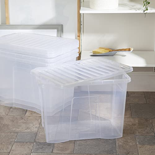 Wham 5 Stück Crystal Box ohne Deckel - 80 Liter - 60 x 40 x 42 cm - transparent von Wham