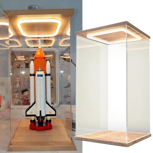 Acryl Vitrine Beleuchtungsmodelle, Transparentes Acrylgehäuse, 60 50 40 30 20 10 cm Hohe Transparente Acrylvitrine, Staubschutzvitrine mit Tür(30x30x35cm(12x12x14in)) von WhamtL