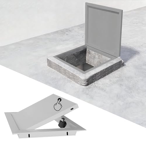 Revisionsklappe Bodenklappe mit Druckknopföffnung 15 20 30 40 45 50 60 cm, Dachbodentür für Sanitär und Stromkabel, Revisionsklappe, Servicetür(Gray,300x550mm(12x22in)) von WhamtL