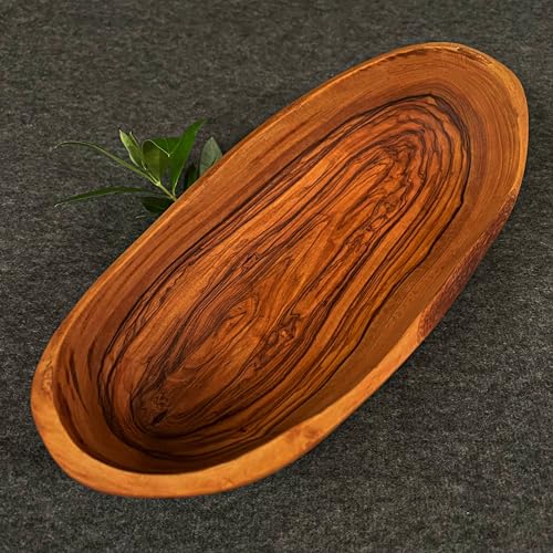 What the Art!® Olive Wood «Frutti» | Olivenholz Obstschale | Handarbeit | ca. 26 x 12-14 cm | Schüssel - Schale - Servierschale - Dekoschüssel von What the Art!