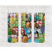 Benutzerdefinierte Cartoon Cats Tumbler - 20 Unzen Oder 30 Tumbler, Alle Katzen, Perfekte Geschenk Für Katzenliebhaber von WhatASaltyMug