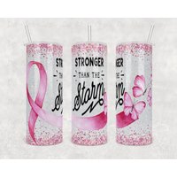 Custom Stronger Than The Storm Pink Ribbon Becher, 20 Unzen Oder 30 Durchdachtes Überlebensgeschenk von WhatASaltyMug